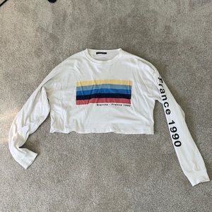 Crop long sleeve cotton shirt